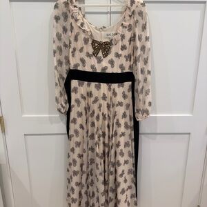 Saloni Denise Dress in Cream Bows